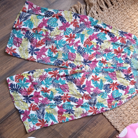 Signature studio Raypn pants Sz XL Floral Print Wide Leg Trabel Cruise Resort We - Picture 2 of 4